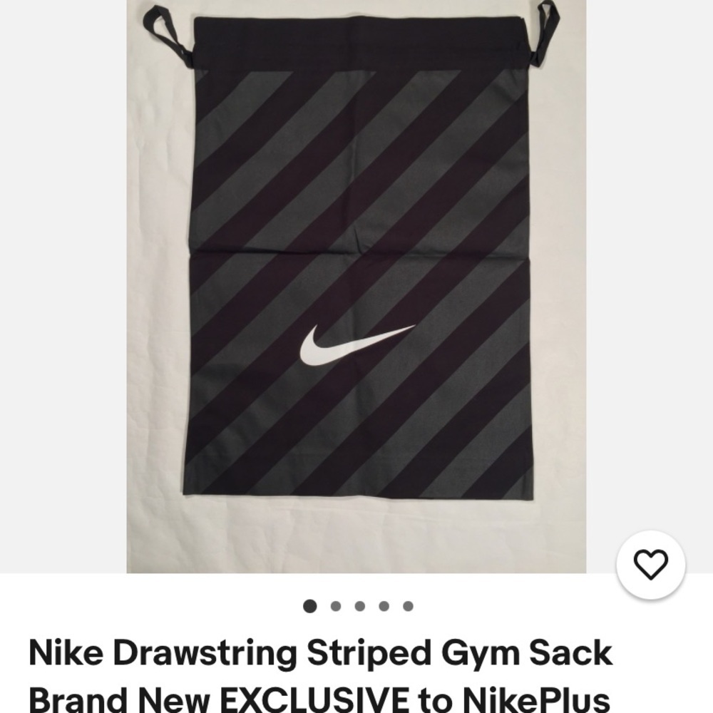 Nike Black and Gray Striped Gym Sack